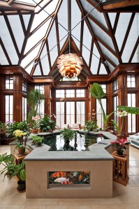 Gorgeous-Koi-Pond-becomes-the-focal-point-of-the-grand-sunroom