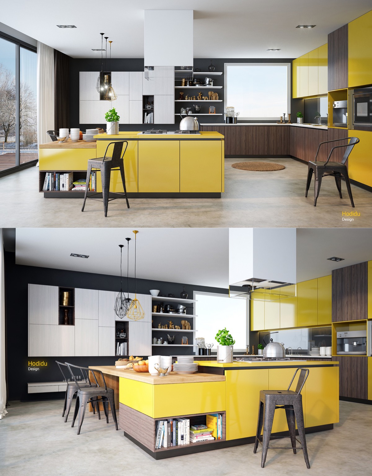 yellow-and-wood-kitchen