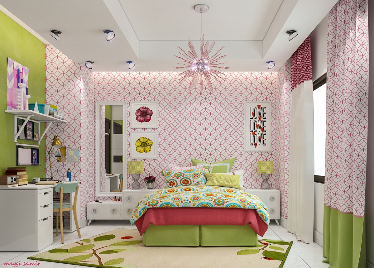 pink-and-green-girls-room