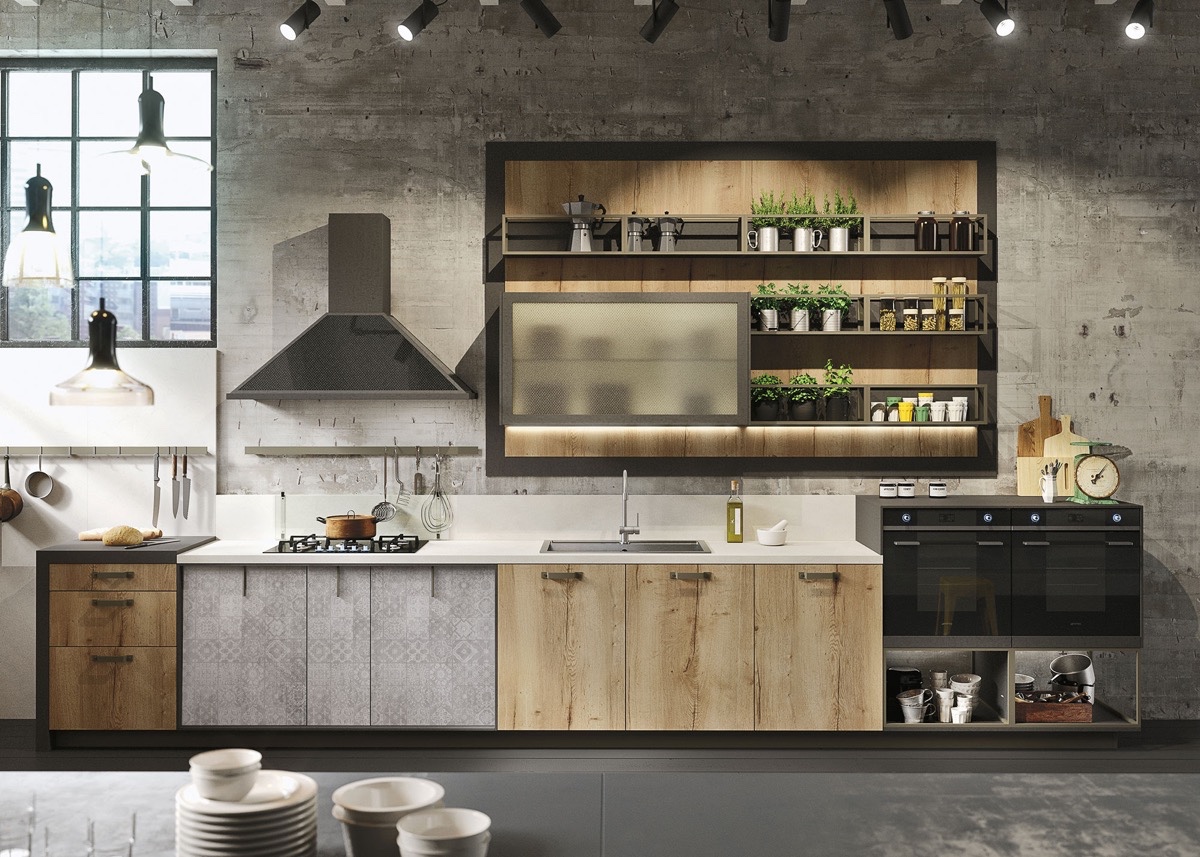 industrial-kitchen-matte-concrete-and-grey-wood