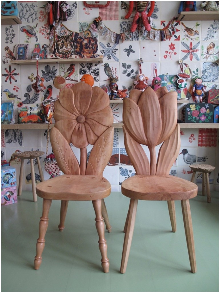 Столове направени с дърворезба