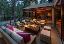 Уютни идеи за дома- маса с вградено огнище