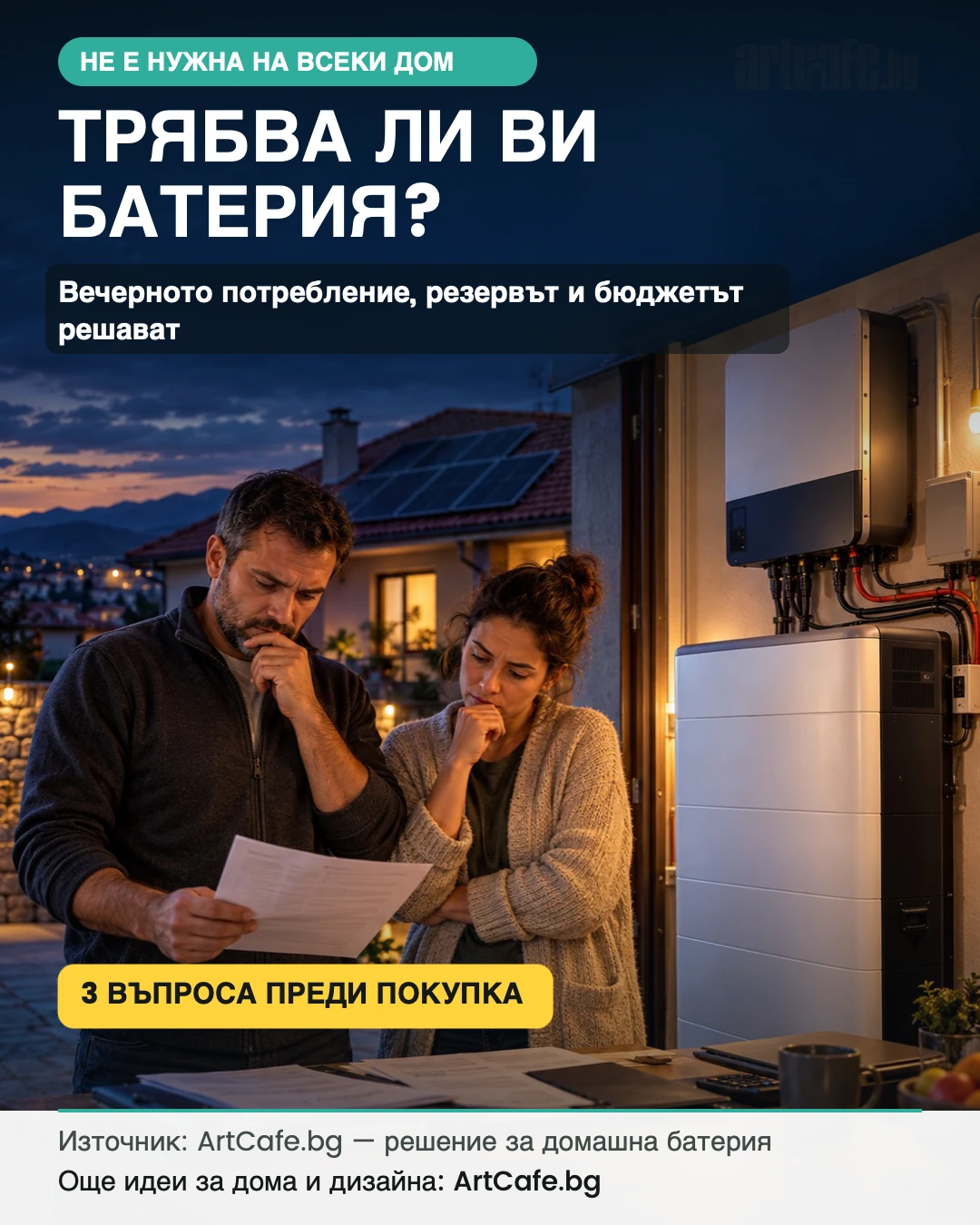 Схема за решение дали домашната соларна система има нужда от батерия