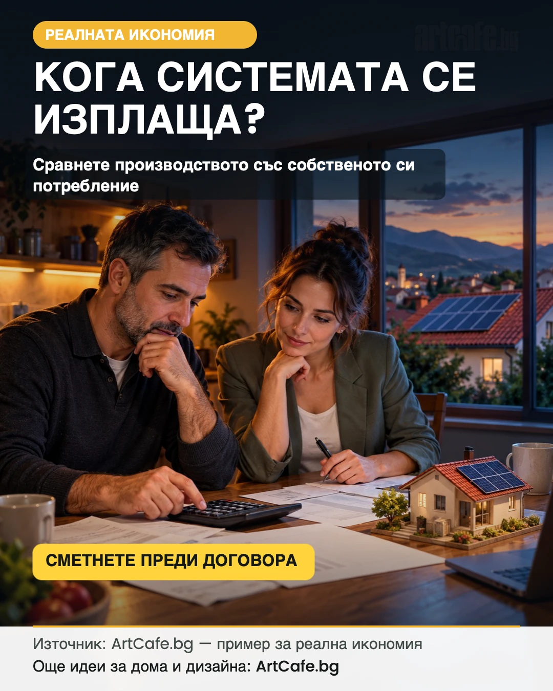 Илюстративно сравнение на годишните спестявания при различен дял собствено потребление