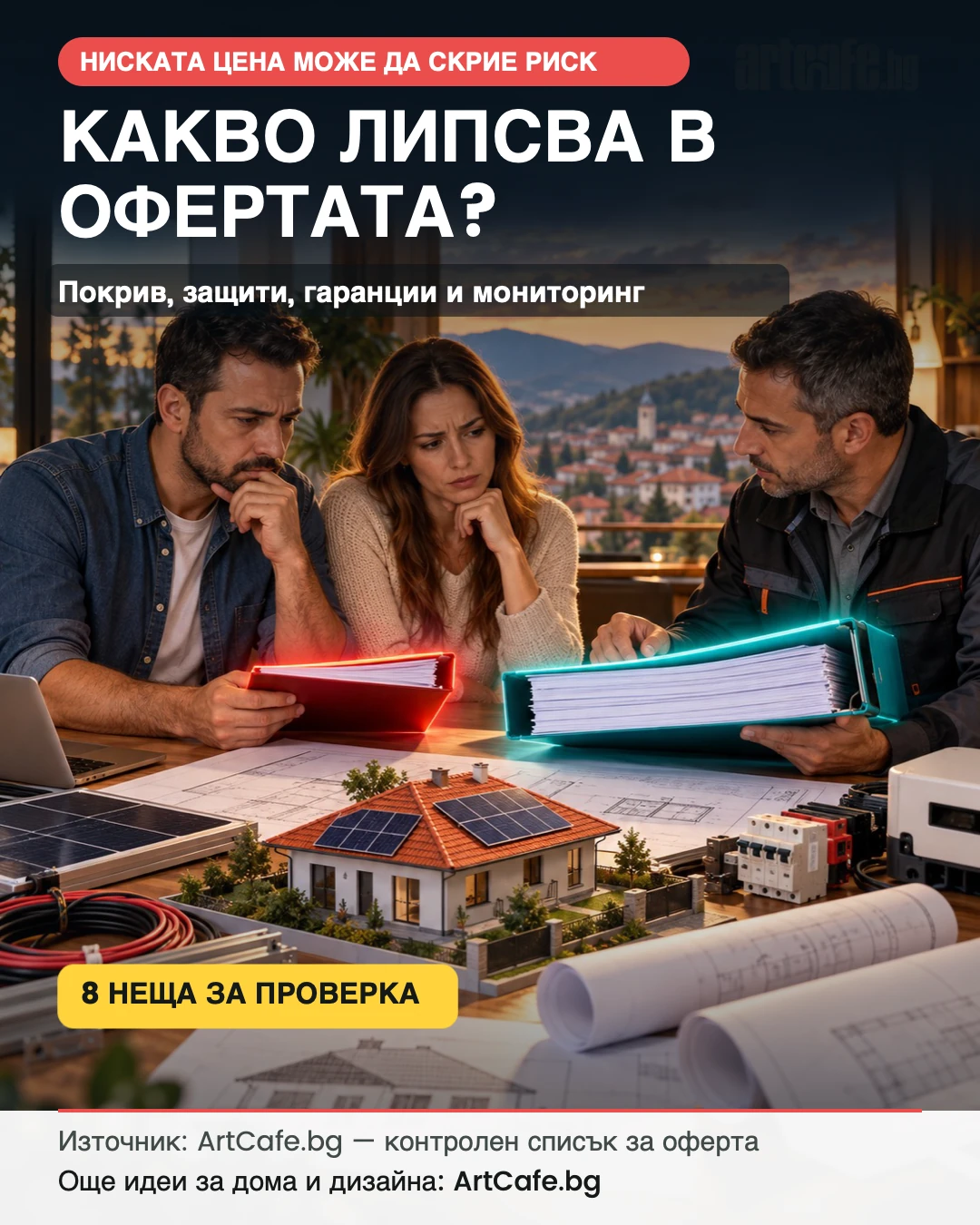 Контролен списък за сравняване на три оферти за домашни фотоволтаици
