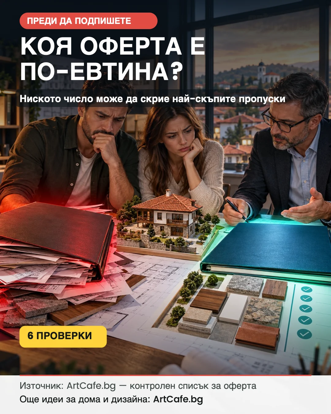 Контролен списък за сравнение на две строителни оферти